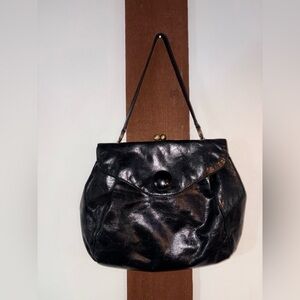 HOBO International Black Leather Large Purse, KissLock, Very Nice, Classic.
